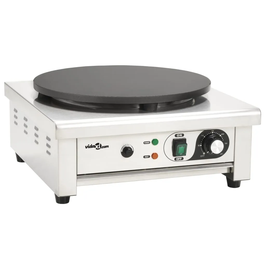 vidaXL Elektrischer Crepe-Maker mit ausziehbarem Tablett 40 cm 3000 W